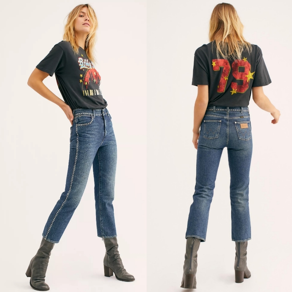 NWT Free People Wrangler Retro Studded Jeans